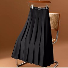 여성용 정장 미디 스커트 A라인 플리츠 스커트 뉴타임즈 Women's Half Skirt