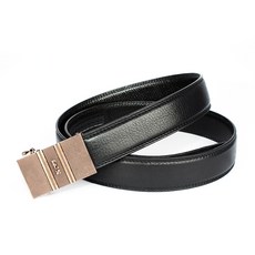 ELLE HOMME 品牌自動扣皮帶-格紋底雙直線大E