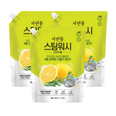 자연퐁 스팀워시 4X 주방세제 레몬향, 3개, 1000ml