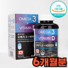 혈액순환 오메가3 비타민D 대용량 영양제 캐나다 건강기능식품, 1세트