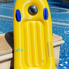 兒童充氣衝浪板 附把手 浮板滑水板 水上玩具, 黃色ABC衝浪板