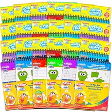 Bulk Write and Wipe Learning Boards Pre-K 유치원 - 24개의 드라이 지우개 알파벳 숫자 손글씨 번들 트레이싱 나선형 연습 보드 17.8 x 1, Bulk Write and Wipe Learning B