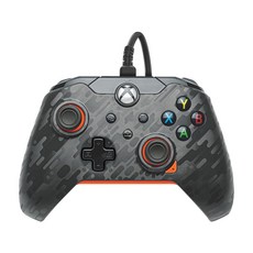 엑스박스 컨트롤러 PDP 유선 Xbox 게임 Series X|S One PC 오디오 컨트롤 8피트 케이블 3.5mm 잭 매핑 가능한 버튼/트리거 동반 앱 전기 카본, Grey and Orange, Grey and Orange