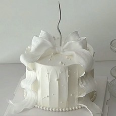 가짜 생크림 케이크 9종 리본 모형 생일 잔치 브라이덜샤워 백일 상차림 촬영소품, 1개, 그림 4