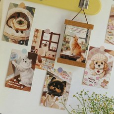 반려동물 엽서 일러스트 카드 인테리어 카페 포스터 데코 스티커 고양이 강아지 디자인, 상세페이지 참조, 애완동물 일러스트 엽서(30p)