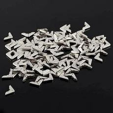 50Pcs 금속 책 코너 수호자 빈티지 스크랩북 사진 앨범 노트북 메뉴 폴더 보호 황금 실버 청동, 02 Siliver 50Pcs