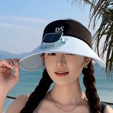 모모스스토어 야외용선풍기모자 태양광 낚시 팬모자, 남녀공용 54-60cm, 블루 + 블랙, 기본 색상
