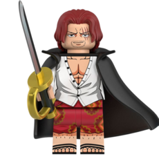 원피스(ONEPIECE) 해적왕 애니메이션 캐릭터 브릭미니피규어 컬렉션 취미/수집/장식/컬렉션용 커스텀 호환 블록피규어 8종 시리즈 VER.10, 1개, OPC-1002. 샹크스
