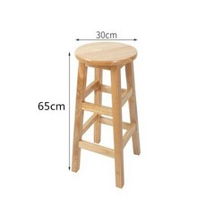 나무 스툴 높은 발받침 둥근 인테리어 간이 원형 홈바, 65cm 보강형 사각 발판 D65