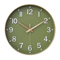 북유럽 무소음 인테리어 벽시계 30cm, 그린
