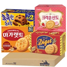 동그라미 과자 다이제351g 크라운산도161g 마가렛트176g 촉촉한초코칩160g, 4개, 160g