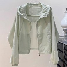 ORZQU 여름 여성 얇은 자외선차단 자켓 초경량 바람막이 후드집업 점퍼 등산 런닝용