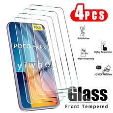 Xiaomi Poco M6 Pro 4G 화면 보호기 용 4pcs 강화 유리 M5s M4 M3 5G M6pro 필름, 03 Poco M4 Pro 5G, 01 4pcs HD