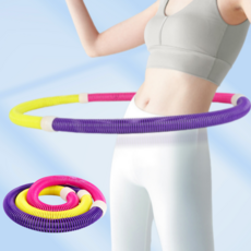 루닌 뱃살 다이어트 고탄성 소프트 스프링 훌라후프, 1개, 보라+핑크+노랑, 710g
