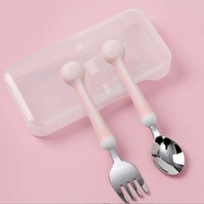 B 핑크 유아용수저포크 어린이집수저포크 유아수저포크
