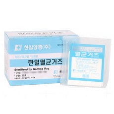 한일 멸균거즈 4인치 100매 가아제 꺼즈 외과거즈 일회용거즈 소독거즈, 1개