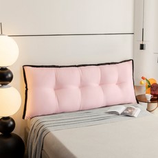 床頭靠背墊/床頭枕 宿舍護腰靠枕 榻榻米雙人保暖靠墊 - 2026新款, 雲悠-粉,60*50*15公分