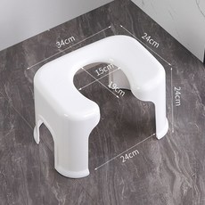 蹲便改坐便椅：加厚防滑穩固型孕婦老人坐便凳，移動式廁所輔助椅，衛生間醫用耐用, 24cm白色, 1個