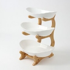 오벌딥접시애프터눈티3단디저트트레이 과일접시 빵접시 베이커리접시 샐러드그릇 과일그릇+동아상사Shop, 빠른배송