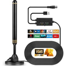 TV 안테나-TV 안테나 실내 스마트 실내용 안테나 로컬 채널용 안테나 스마트 디지털 400마일 이상 장거리 HD 모든 지원., Small, 1개