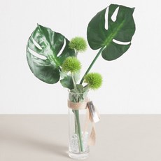[플라워트리] 몬스테라 조화 화병 샤니 set 45cm (DIY) 인테리어 식물 테이블 장식 소품 꾸미기, 색상:샤니몬스화병, 상세 설명 참조