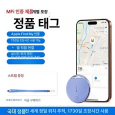 미니 GPS 트래커 로케이터 분실 노인용 추적, 기본 구성품, AirTag 블루 걸이줄x1 730일