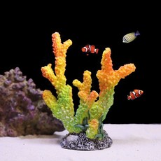리문 어항꾸미기 장식 산호 말미잘 물고기은신처 놀이터, 1개, 녹색 지점 산호