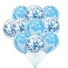 로즈 핑크 메탈 라텍스 콘페티 풍선 웨딩 장식 생일 샤워 새해 파티, 1개, 6. 10PCblue1