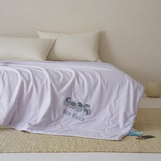아이스 실크 차렵이불 부드러운 통기성 여름이불 담요이불 냉감이불 사계절 차렵이불, 퍼플