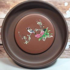 92jade 紫砂壺承 復古圓形 乾泡台 養壺仿古茶承 禪意壺墊 蓄水小托盤壺托茶具茶盤壺托干泡臺盤茶船, 1個, 紫砂