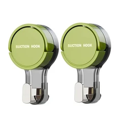 1/2개 흡착식 고리 강력한 진공 힘 흔적 없는 무타공 접착식 욕실 주방 문 뒷면 화장실용, 06 2pcs Green