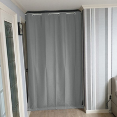 암막 커튼 사계절 중문 현관 거실 커튼 침실 베란다 가림막 압축봉 다용도 주방 입구 방풍 창문 분리