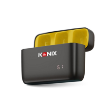 KONIX G2 無線麥克風充電盒 - 輕巧便攜 智能充電 LED顯示, 黑色, 1個