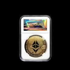 가상화폐 기념 코인 소장용 디지털 화폐 모형, 강철코어골드이더넷단일케이스등급상자포함