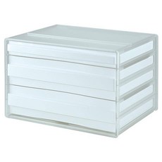 多層抽屜式文件收納盒 桌面整理好幫手 半透明簡約時尚設計, DDH-121簡約白, 3層