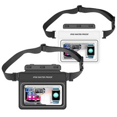 스마트폰 방수팩 핸드폰 암밴드 넥스트랩 튜브식 방수케이스, 1개, 블랙