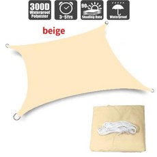 미니타프 헥사타프 블랙코팅 420D 방수 차양 항해 야외 정원 해변 캠핑 파티오 수영장 천막 텐트, 3x3m, 31) beige  3x3m