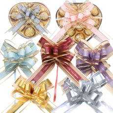 포장리본 당기는리본 쉽게만드는 1초리본 선물 장식 S.L, 1개, 5)골드
