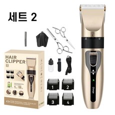 바리깡 전문가용 전동 이발기 삭발 이발 도구 가정용 미용실 전용 전기 이발기 조각 전기 이발기 풀패키지 세트, 1개, 골드 B세트