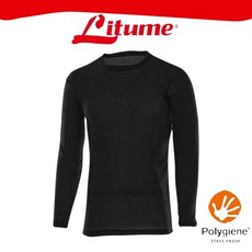 Litume 意都美 男款圓領刷絨彈性保暖衣 內層衣