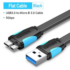 Vention 마이크로 B 3.0 A 케이블 데이터 전송 고속 충전기 코드 하드 드라이브용 삼성, 01 Flat Cable_02 0.25m