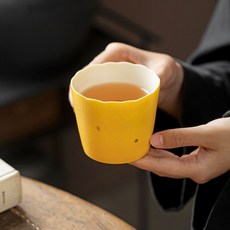 노란색 세라믹 컵.커피 컵 세라믹 컵, 커피 컵, 3개