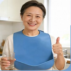라윤앤코 성인용 실리콘 턱받이 성인턱받이, 핑크