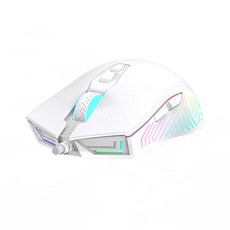 JI MENG GM-A03多彩自定義高解析度電競滑鼠，炫彩RGB燈光，人體工學設計，精準定位, 白, GM-A03W