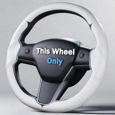 2017-2023 테슬라 모델 3 2020-2024 테슬라 모델 Y용 스티어링 휠 커버 테슬라 모델 3/Y 액세서리용 가죽 핸들 커버 화이트, 화이트 L