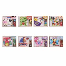 판다디자인몰 원목 실꿰기 실꿰기장난감 유아구슬꿰기 아기실꿰기장난감 실끼우기 원목구슬꿰기, 3_꼬꼬닭