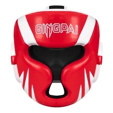 무에타이 헤드기어 태권도 훈련 보호 헬맷 복싱 격투 훈련용 얼굴 보호대 헬멧-5, 1개, S 업글 진한 레드
