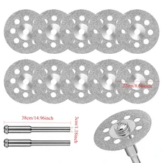 12pcs 22mm 다이아몬드 커팅 디스크 금속 절단용 그라인딩 휠 맨드릴 로타리 도구 전기 부품, [01] 12pcs 25mm Set