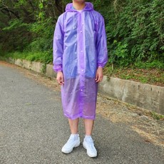 해피DK854] 남녀공용 EVA 일회용 우비 퍼플, 1개