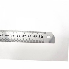 정밀 측정 스틸 철제 쇠 자 50cm 양면 인치 눈금 재단용 도면 공방 작업장 긴 철자 쇠자